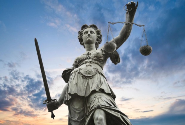 Statue of Lady Justice with scales